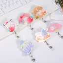 6 Pcs Nurse Badge Reels,Retractable Badge Reels,Cute Clip On ID Lanyard with Waterproof Clear ID Card Badge Holder for Nurses Doctors Kids (Lovely Style)