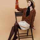 Syhood Women's Opaque Tights L/XL 80d Nylon Microfiber Stockings Footed Pantyhose (Dark Coffee)