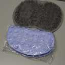 2 Pack Shower Back & Foot Scrubber, Wall Mounted Back Scrubber Silicone Bath Massage Cushion Brush with Suction Cups, Bathroom Wash Mat Exfoliating Dead Skin Brush (L-Blue Grey)