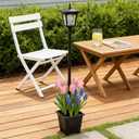 59" Solar Lamp Post Light,Outdoor Waterproof Solar Light Post with Planter,Garden Lights for Backyard, Pathway, Patio,Lawn, Driveway Decor, 49 inches