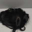 Bob Curly Wig With Bangs,14 Inch Shoulder Length Synthetic Heat Resistant Body Wave Wig,Women's Layered Natural Looking Short Wigs for Daily Party Use - Natural Black