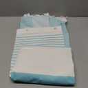 Dynamene Light Blue Fabric Shower Curtain, Farmhouse Boho Striped Tassel Shower Curtain for Bathroom, Bohemian Textured Cloth Shower Curtain Set with Hook, Water Repellent, Wrinkle Free, 72x72