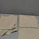 LAMIT Light Filtering Linen Curtains 72 Inches Long for Bedroom, Linen Textured Semi Sheer Back Tab and Rod Pocket Boho Drapes for Window/Living Room, Linen, 2 Panels, 34 x 72 Inch