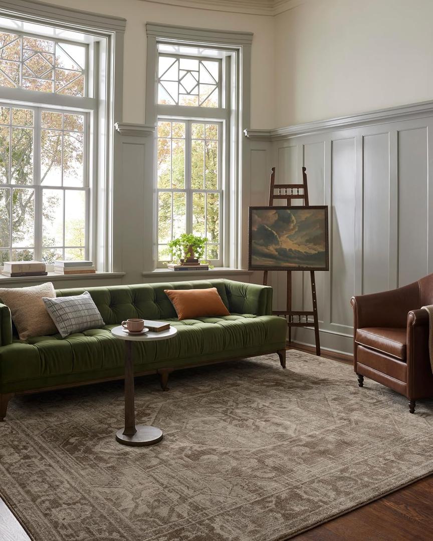 Loloi Magnolia Home by Joanna Gaines Mona Collection MOA-01 Cocoa/Stone 7'-6" x 10' Area Rug