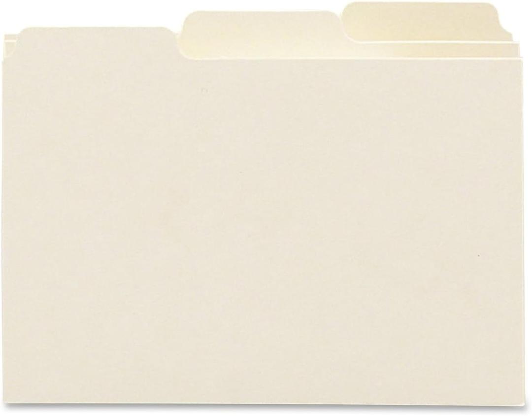 Smead Card Guide, Plain 1/3-Cut Tab (Blank), 6"W x 4"H, Manila, 100 per Box (56030)