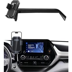 PZK Car Phone Mount for 2020 2021-2025 2026 Toyota Highlander L/LE/Hybrid XLE/Nightshade Accessories 8-inch Screen Auto Lock Car Phone Holder 360 Rotation Cradles Not Affect Vent (Not fit 12.3 inch)
