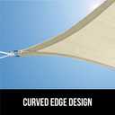 GORILLA GRIP Heavy Duty Sun Shade, UV Protection Fade Tear and Rust Resistant Rectangle Sunshade Canopy, Curved Edges Blocks Sunlight, Breathable Sail, Outdoor Patio, Lawn Garden, 6x10 FT Butter Cream