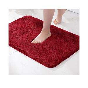 MIULEE Red Bathroom Rugs, Soft Small Absorbent Microfiber Bath Rugs Non Slip Quick Dry Fluffy Bath Mats for Bathroom Floor Tub Showers, Machine Washable, 16x24 Inch