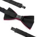 3 x Medsuo Men's Bow Tie, Pre-tied Bowtie Wave Bow Tie, Adjustable Neck Strap for Wedding Party Prom (Black)