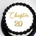 Q152 Chapter 20 Cake Topper  Acrylic Black 20th Birthday Cake Toppers, Number 20 twenty Birthday Cake Pick for Girls & Boys, Cheers to 18 Years Old 18th Birthday Wedding Anniversary