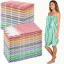 YSYJ Turkish Beach Towel Set of 24 Oversized Beach Towels 36 x 71 Inches Sand Free Turkish Bath Towels Quick Dry Pool Towels 12-Color Mix Pack