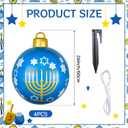 4 PCS Hanukkah Ornament Balls 24 Inch Large Inflatable Hanukkah Decorations White and Blue Menorah Decorations for Yard Garden Indoor Outdoor Holiday Decoration (4)