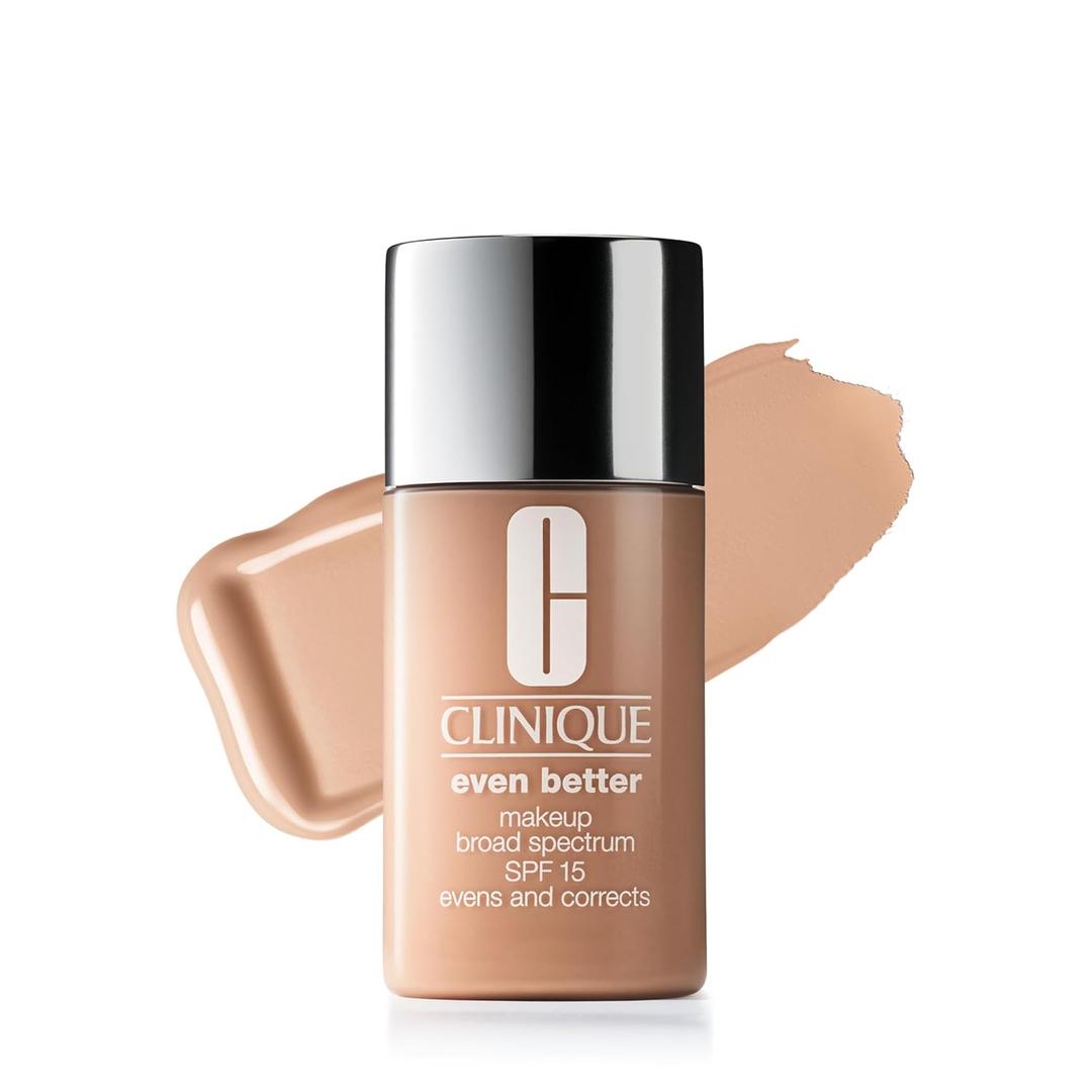 Clinique Even Better Makeup Liquid Foundation SPF 15 With Vitamin C For Dry + Oily Combination Skin Types | Medium Coverage + Natural Finish | Evens Skin Tone + Reduces Dark Spots