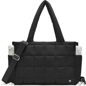 WESTBRONCO Puffer Crossbody Bags for Women Quilted Tote Bag Puffy Weekender Overnight Bag Nylon Shoulder Handbag