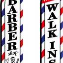 SmoothNovelty 2 Pcs Barber Flag for Outside Barbershop Themed Swooper Flag Open Feather Barber Sign Welcome Banner for Salon Business Outdoor Advertising Outside(NOT INCLUDE POLE KIT)(8.2×2.1 ft)