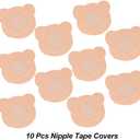 2 x Boob Tape Set, 2 Rolls Boobtapes for Large Breasts A-G Cup, with 2 Types of Nipple Covers, Fashion Stretchable Tit Tape Stick on Bra Beige