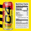 C4 Performance Energy Drink, Cherry Popsicle, Zero Sugar Carbonated Preworkout Energy, 200mg Caffeine with Beta Alanine, 16 Fl Oz (12 Pack) (EXP 04/01/26)