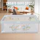 Hiaksedt Baby Playpen 74x50 Inch, Play Pens for Babies and Toddlers Baby Fence Play Yards for Indoor & Outdoor with Breathable Mesh Anti-Fall Playpen (74"x50")