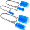 EVOULTES 66" Flexible Drain Brush Tool with Large Brush Head and Double Elastic Nylon Ends, Stainless Steel Long Tube Cleaning Brushes for Kitchen, Sink, Drain Pipe and Long Pipe Cleaning