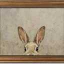 Wemandh Gold Framed Vintage Easter Bunny Wall Art - Muted Spring Rabbit Oil Painting Print, Rustic Easter Wall Decor, Rustic Cottagecore Animal Picture for Shelf, Mantle & Holiday Home Decor (Framed, 12'' x 16'')
