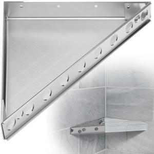Floating Corner Shower Bench Kit - Custom Corner Shower Seat for Bathroom Remodel, Wall Mount Floating Shelf Serves as Shower Stool, Shaving Foot Rest & Storage, 22"x22"x31"