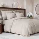 Duvet Cover Queen Size Set - Extra Soft Queen Size Duvet Cover 90 x 90 with 2 Pillow Shams - Hotel Luxury Easy Care and Fade Free w/Zipper Closures & Ties - Comfy Breathable Bedding Set (Light Grey) (05 - Light Grey (No Comforter))