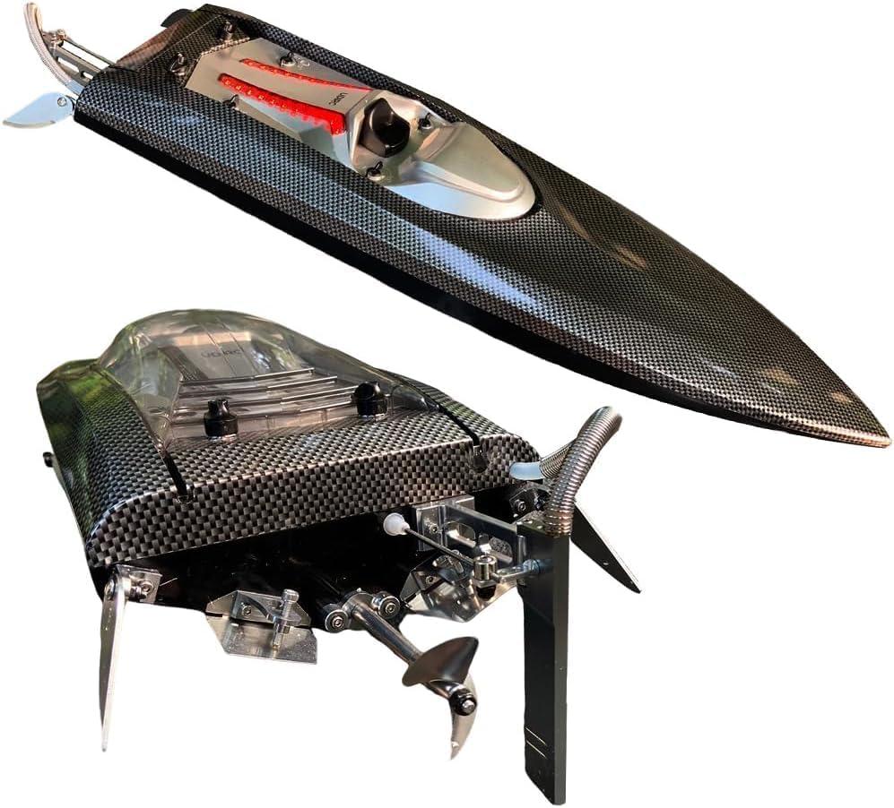 25inch UDI022 Large Remote Control Boat for Adults Boys Experts Alloy Tail Kits RC Brushless Watercraft 50km/h 31mph 3S/4S Battery & LED 4WD Full-Functions RC Sail