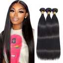 Straight Human Hair Bundles 28 30 32 Inch Unprocessed Brazilian Virgin Straight 3 Bundles Human Hair Natural Black