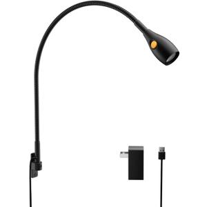 ACEGOO Wall Mounted Minimalist Bedside Reading Light, Wooodel Headboard Mount Flexible Neck Book Light, 4000K LED, Powered By USB