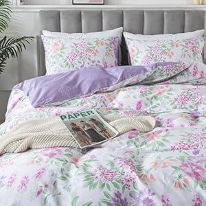 HoneiLife Wildflower Duvet Cover Queen - 100% Cotton Comforter Cover Sets, 3-PC Comfortable Floral Duvet Cover Sets, Botanical Duvet Cover with Zipper Closure & Corner Ties, Lively Spring HoneiLife Wildflower Duvet Cover Queen - 100% Cotton Comforter Cover Sets, 3-PC Comfortable Floral Duvet Cover Sets, Botanical Duvet Cover with Zipper Closure & Corner Ties, Lively Spring