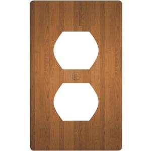 Generic Pine Tree Wood Grain Rustic Duplex Electrical Outlet Funny Plastic Wall Plate Decorative Light Switch Cover For Women Girls Bedroom Kitchen Living Room (Color 2)