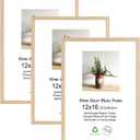 LYYYXGYP 12x16 Picture Frame Set of 3, Natural Solid Oak Wood Frame 12 by 16 Poster Frame with Plexiglass for Wall Hanging