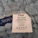 Fleece Ribbed Cozy Queen Blanket for Couch, Blue , 88x58in