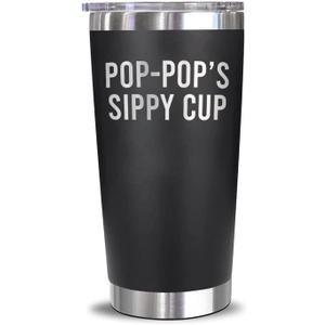 Yanashop88 Pop-Pop's Sippy Cup Travel Mug Tumbler - Pop-Pop Tumbler - Funny Father's Day Birthday Christmas Gifts For Pop-Pop - New Pop-Pop Tumbler - Gifts From Son Daughter