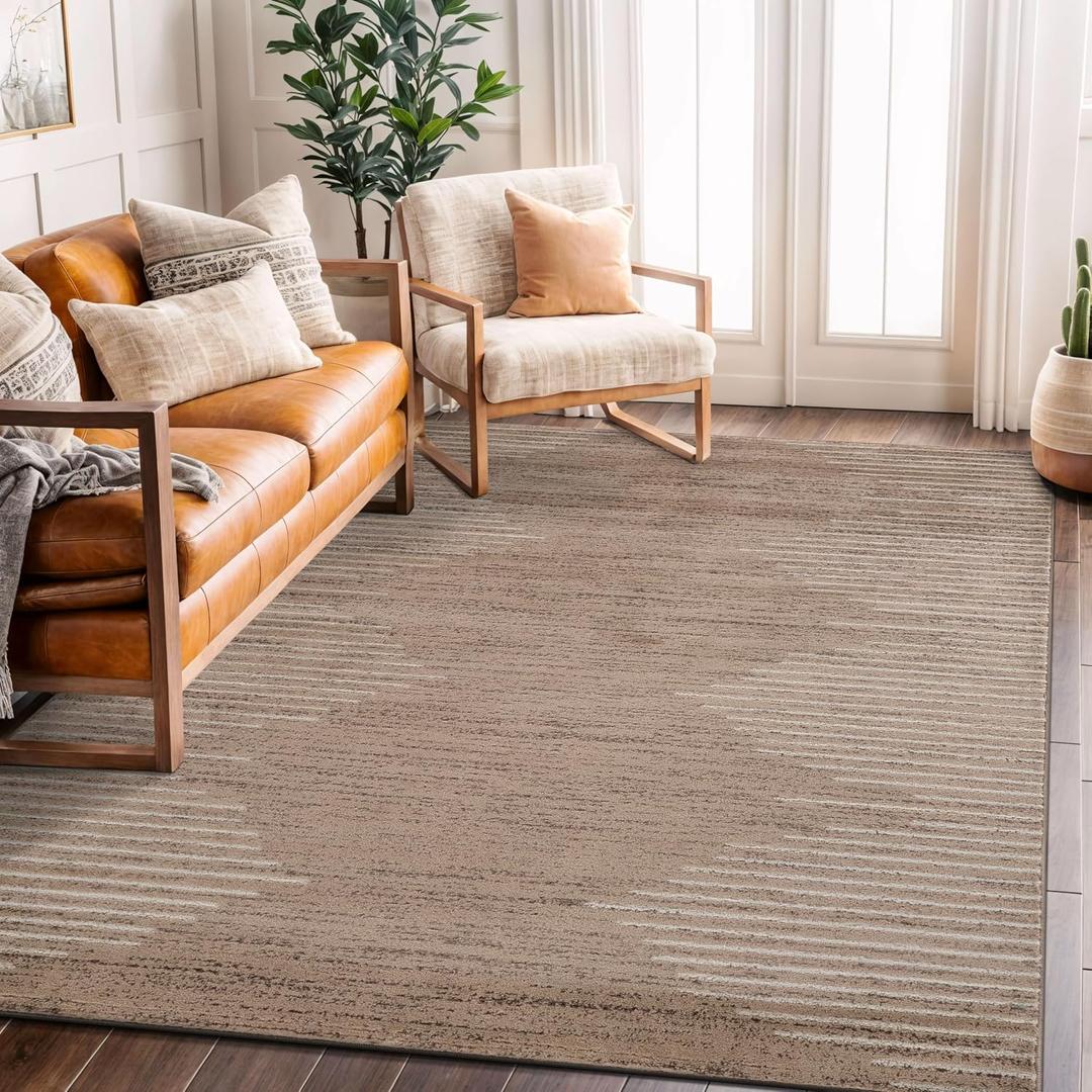 Rugshop Bohemian Stripe Stain Resistant High Traffic Area Rug Beige 5' x 7'
Rectangular, Size 5' x 7', Living Room, Bedroom, Dining Room, Home Office, Kitchen, Entryway, Hallway, Nursery, Kids Room