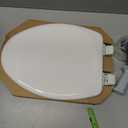 Mayfair Linden Slow Close Toilet Seat, Non Slip Heavy Duty Wood, Easy Install, Elongated, White