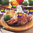 2 x stidsds 100 Pcs Pride Rainbow Flag New Intersex Progress Toothpick Flags Mini Small Gay LGBTQ Cupcake Toppers Stick Flags Banner Rainbow Party Cocktail Fruit Decoration