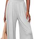 2 Piece Sets for Women Summer Crop Tops, Wide Leg Palazzo Pants Matching Lounge Sets for Women Vacation Outfits Holiday Travel Outfits, Date Night Out Sexy Ivory L