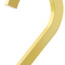 HASWARE Floating House Number 6 inch Stylish Door Numbers Alphabet Plaque Street Home Address Numerals (Golden, 2)