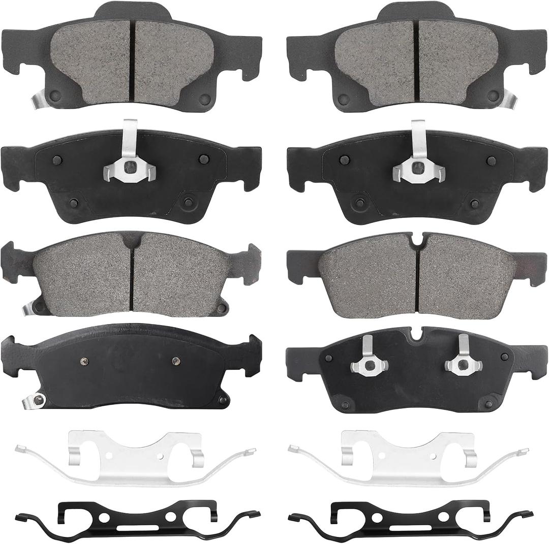 Front & Rear Semi-Metal Brake Pads Set for Dodge Durango 2011-2020 3.6L 5.7L, for Jeep Grand Cherokee 2011-2016 3.0L 3.6L 5.7L, 8PCS
