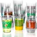 Atonofun 72 Pcs 16oz Football Plastic Cups, Football Party Cups Disposable Clear Drinking Cups for Football themed parties, Tailgate Events, Football Party Supplies