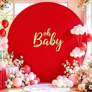 7.2 FT Baby Blue Round Backdrop Cover for Circle Balloon Arch Stand Stretchy Circle Arch Backdrop Covers for Wedding Arch Baby Shower Birthday Party Photo Shoot Photography Arch Background Decorations