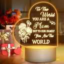 Winzwon Gifts for Mom, Birthday Gifts for Grandma Wife from Daughter Son, Night Light Personalised Presents for New Mom, Mother in Law, Arcylic Room Decoration Pregnant Gift for Mothers Day