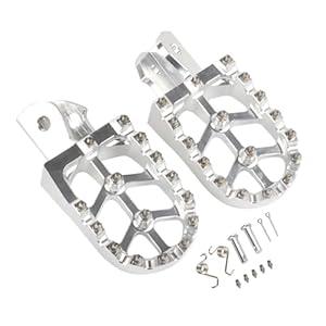 Asecupdat CNC Footpeg Motorcycle Foot Pegs for Surron Light Bee X and S/ E Ride Pro SS/ CRF150F CRF230F 03-19/ CRF250F 19-24/ XR150L 15-24 (Silver)