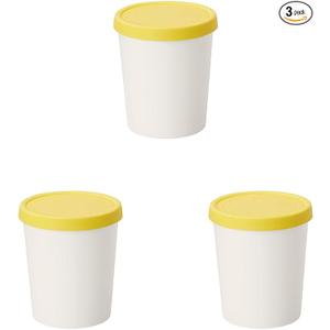 Tovolo Sweet Treat, Reusable Ice Cream Container for Homemade Ice Cream, Assorted Set of 3 - 6 Oz Stackable Storage Tubs with Silicone Lids for Freezer - BPA-Free & Dishwasher-Safe
