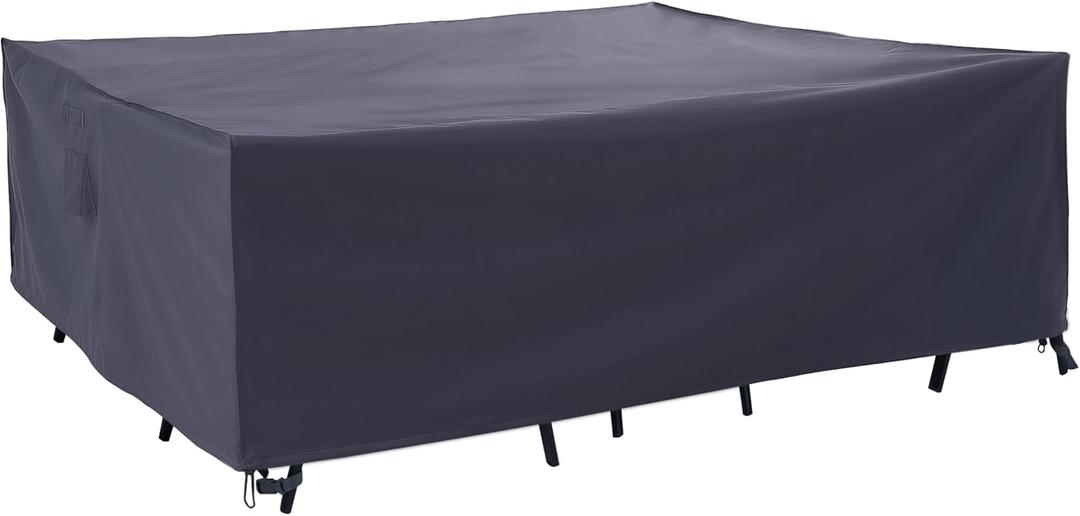 F&J Outdoors Patio Furniture Covers Waterproof UV Resistant Outdoor 7 Piece Furniture Cover Sectional Sofa Cover, 90" W x 60" D x 27.5" H (Grey)