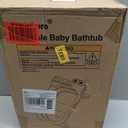 Collapsible Baby Bathtub for Newborn, Foldable Baby Bath Tub with Thermometer & Soft Floating Cushion & Drain Hole, Portable Travel Infant Bath Tubs for Newborns to Toddlers 0-36 Months Boys, Grey