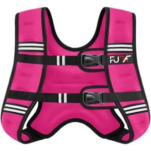 FUFF Weighted Vest 15lb Weights with Reflective Stripe, Weighted Vest for Men Women Strength Training Running Walking Jogging