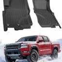 All Weather Guard Floor Mats for Nissan Frontier 2026 2025 2024-2022, Heavy Duty Front Row Liners Custom Fit for Crew/King Cab (S/SV/SL/PRO-X/PRO-4X), Black Non-Slip Waterproof Carpet Car Accessories