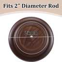 Yalikop 2 Pack Drapery Curtain Wood Finial Screw on Curtain Rod End Caps Wooden Finials for 2" Diameter Drapery Rod